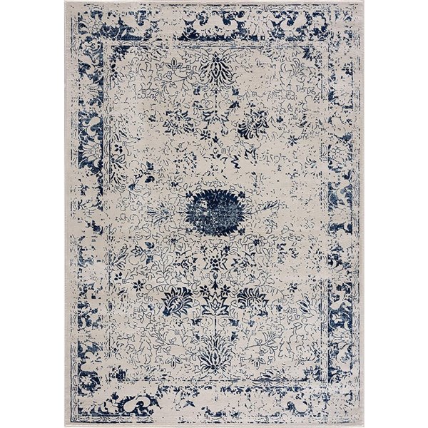 Rug Branch Contemporary Transitional  Blue Navy Indoor Doormat Rug - 2x5