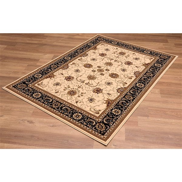 Rug Branch Traditional Persian  Beige Black Indoor Runner Rug - 2x20