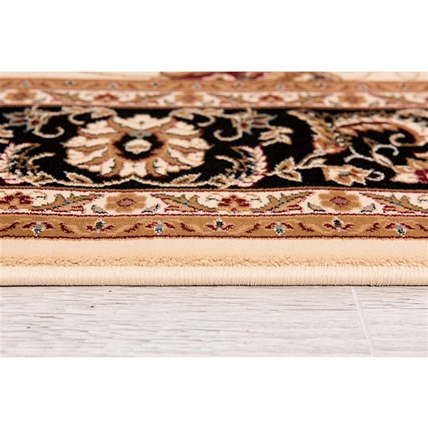 Rug Branch Traditional Persian  Beige Black Indoor Runner Rug - 2x20
