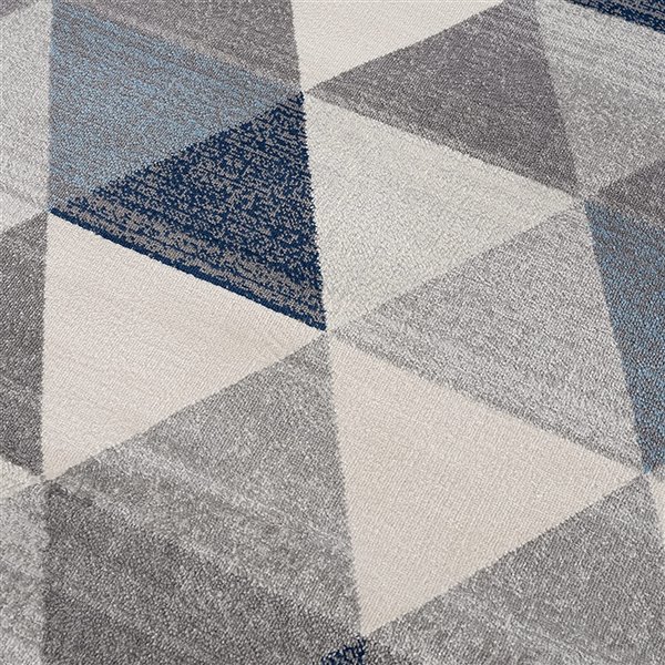 Rug Branch Contemporary Geometric Coastal Blue Beige Indoor Runner Rug - 2x13