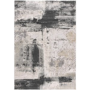 Rug Branch Silvia 2-ft x 13-ft Cream and Grey Rectangular Indoor Abstract