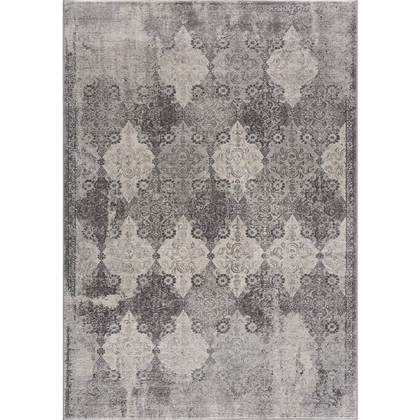 Rug Branch Contemporary Moroccan  Grey Beige Indoor Doormat Rug - 2x5