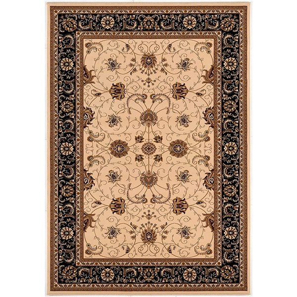 Rug Branch Traditional Persian  Beige Black Indoor Runner Rug - 3x20