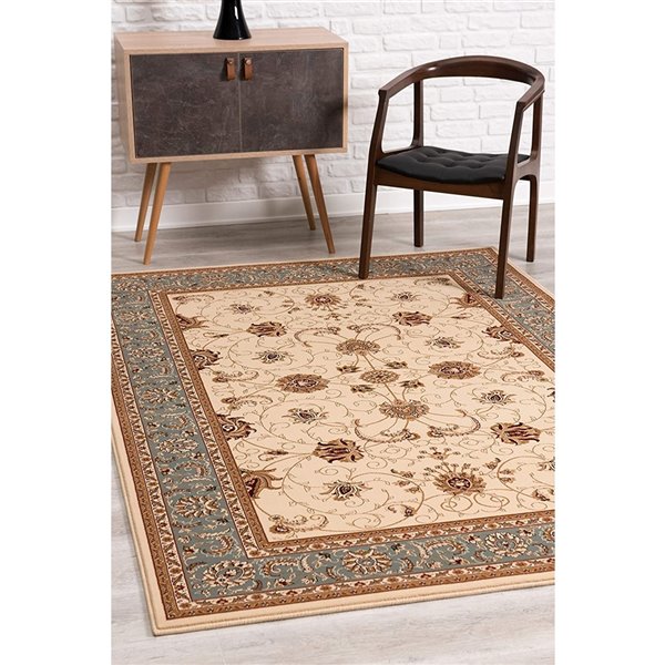 Rug Branch Traditional Persian  Beige Blue Indoor Runner Rug - 2x20