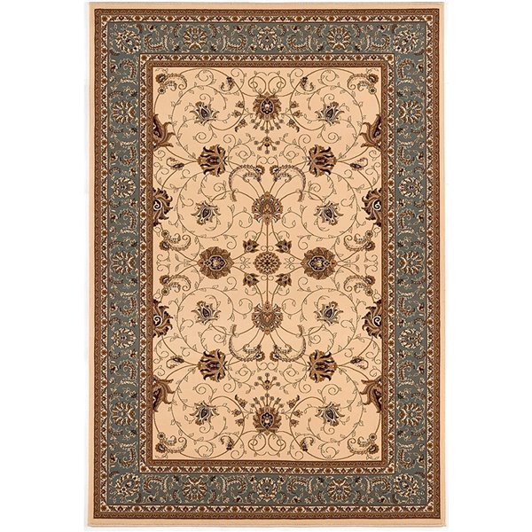 Rug Branch Traditional Persian  Beige Blue Indoor Runner Rug - 2x20