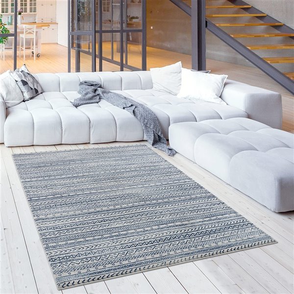 Rug Branch Contemporary Boho  Blue Navy Indoor Area Rug - 5x7