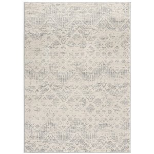 Rug Branch Contemporary Abstract  Beige Grey Indoor Doormat Rug - 2x5