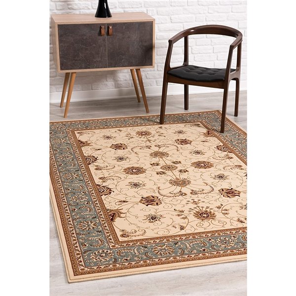 Rug Branch Traditional Persian  Beige Blue Indoor Runner Rug - 2x8