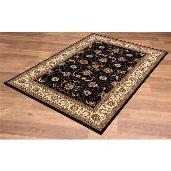 Rug Branch Majestic 3-ft x 5-ft Black Rectangular Indoor JA2117BK35 | RONA