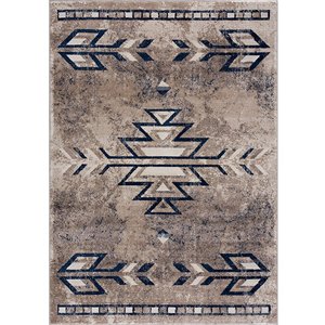 Rug Branch Contemporary Boho South-Western Blue Beige Indoor Area Rug - 5x7