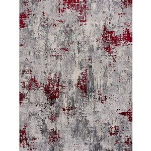 Rug Branch Contemporary Abstract  Red Grey Indoor Area Rug - 9x12