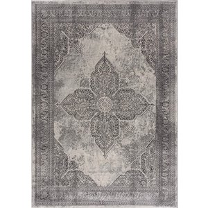 Rug Branch Transitional Moroccan South-Western Grey Beige Indoor Runner Rug - 2x6