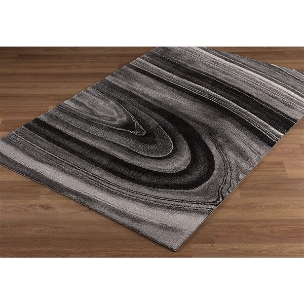 Rug Branch Contemporary Scandinavian  Grey Black Indoor Area Rug - 4x6