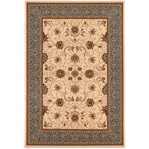 Rug Branch Majestic 3-ft x 6-ft Cream and Blue Rectangular Indoor