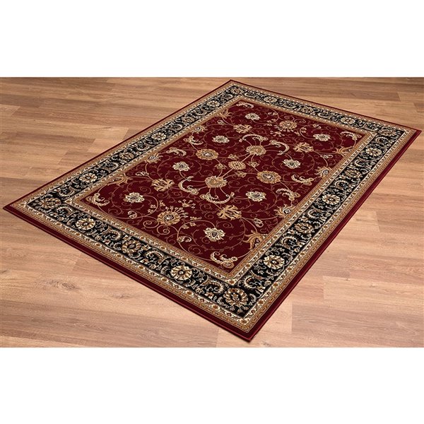 Rug Branch Traditional Persian  Red Black Indoor Runner Rug - 3x15