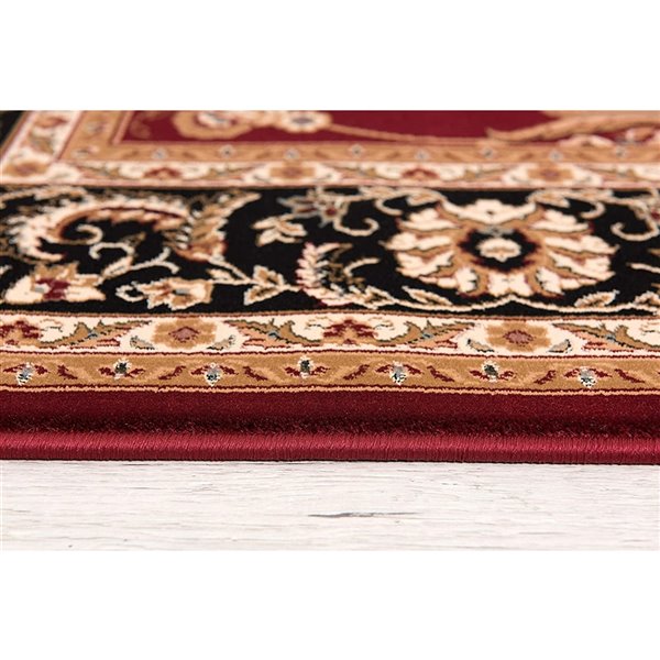 Rug Branch Traditional Persian  Red Black Indoor Runner Rug - 3x15