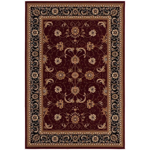Rug Branch Traditional Persian  Red Black Indoor Runner Rug - 3x15