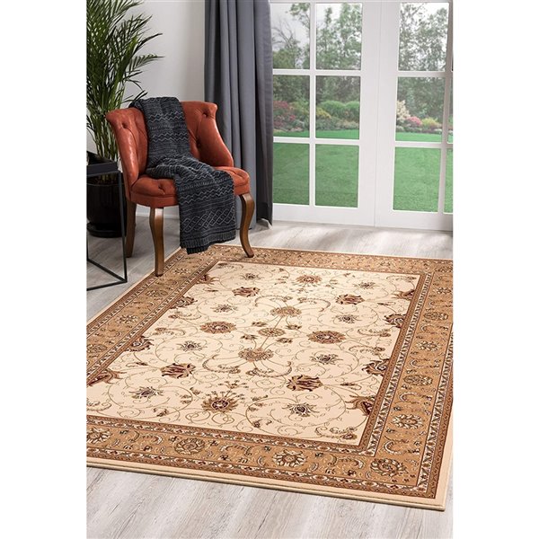 Rug Branch Traditional Persian  Beige Cream Indoor Runner Rug - 2x13