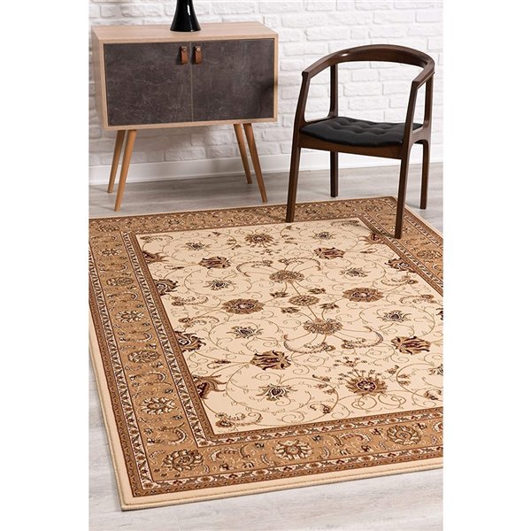 Rug Branch Traditional Persian  Beige Cream Indoor Runner Rug - 2x13