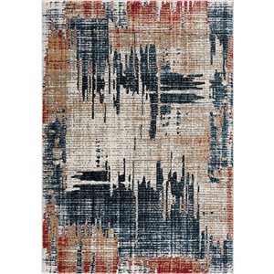 Rug Branch Contemporary Abstract  Blue Red Indoor Area Rug - 6x9