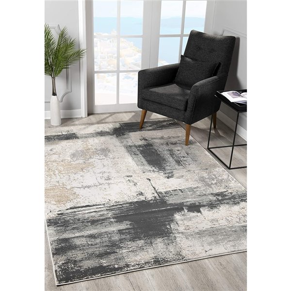 Rug Branch Contemporary Scandinavian  Grey Beige Indoor Area Rug - 5x7