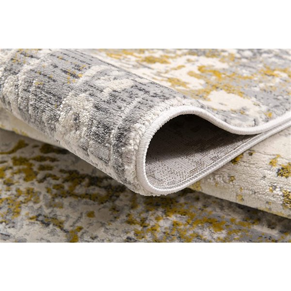 Rug Branch Contemporary Abstract  Gold Grey Indoor Runner Rug - 2x20