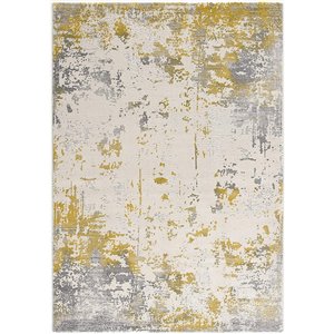 Rug Branch Contemporary Abstract  Gold Grey Indoor Runner Rug - 2x20