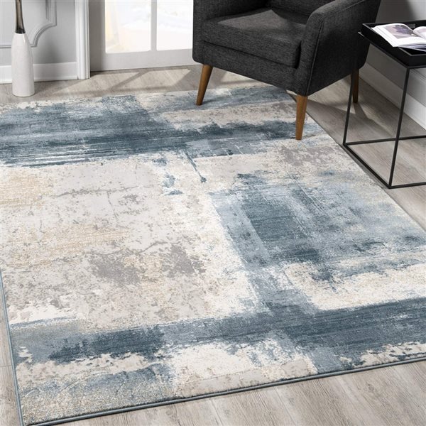 Rug Branch Contemporary Scandinavian  Blue Beige Indoor Area Rug - 5x7