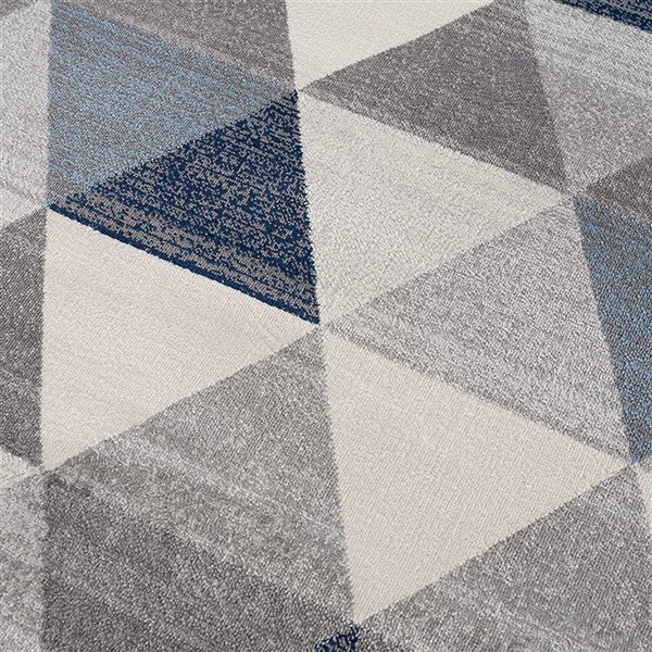 Rug Branch Contemporary Geometric Coastal Blue Beige Indoor Runner Rug - 2x6