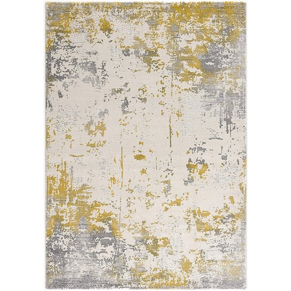 Rug Branch Contemporary Abstract Gold Grey Indoor Area Rug - 10x16 ...