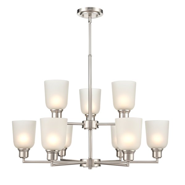 Millennium Lighting Amberle 9-Light Brushed Nickel Modern/Contemporary Chandelier