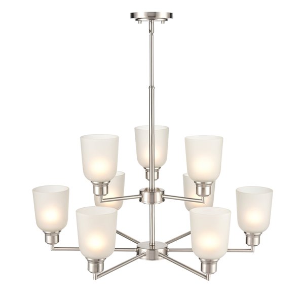 Millennium Lighting Amberle 9-Light Brushed Nickel Modern/Contemporary Chandelier