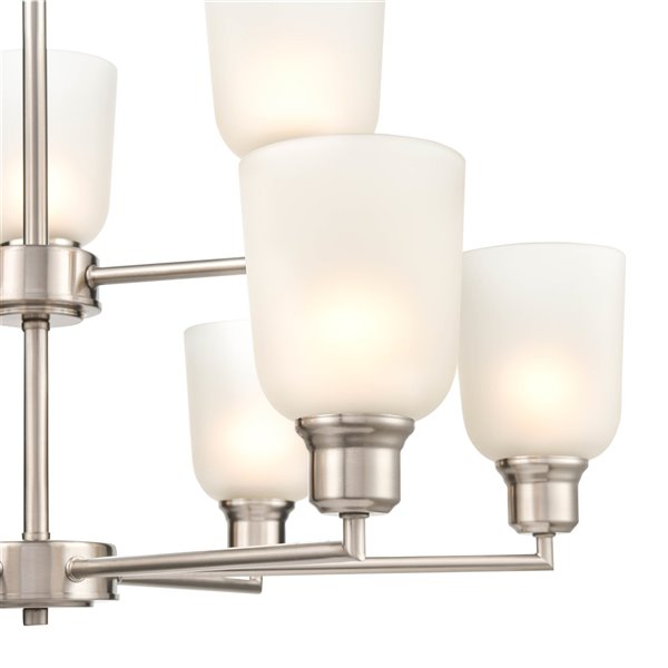 Millennium Lighting Amberle 9-Light Brushed Nickel Modern/Contemporary Chandelier