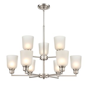 Millennium Lighting Amberle 9-Light Brushed Nickel Modern/Contemporary Chandelier