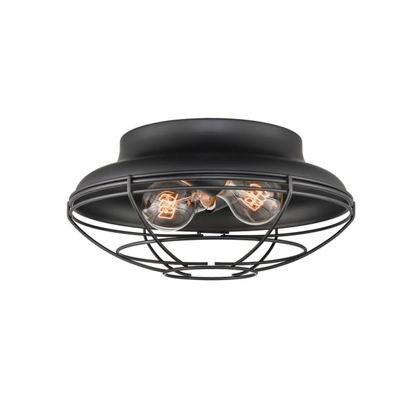 Millennium Lighting 12.38-in Matte Black Contemporary/Modern Incandescent Flush Mount Light