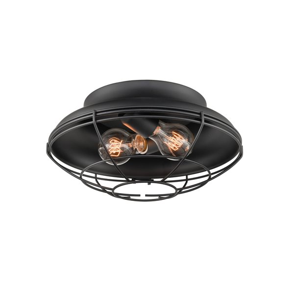 Millennium Lighting 12.38-in Matte Black Contemporary/Modern Incandescent Flush Mount Light