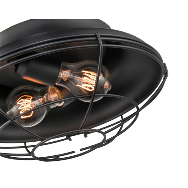 Millennium Lighting 12.38-in Matte Black Contemporary/Modern Incandescent Flush Mount Light