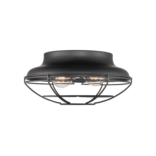 Millennium Lighting 12.38-in Matte Black Contemporary/Modern Incandescent Flush Mount Light