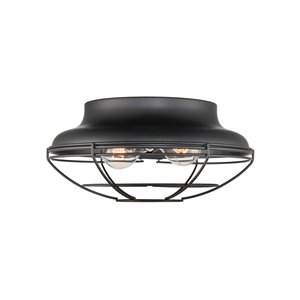 Millennium Lighting 12.38-in Matte Black Contemporary/Modern Incandescent Flush Mount Light