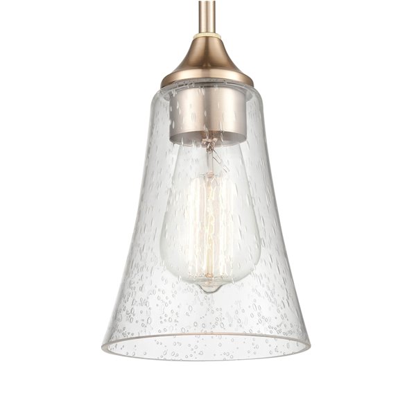 Millennium Lighting Natalie Gold Modern/Contemporary Seeded Glass Bowl Incandescent (Larger than 22-in) Pendant Light