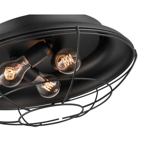 Millennium Lighting 17.25-in Matte Black Contemporary/Modern Incandescent Flush Mount Light