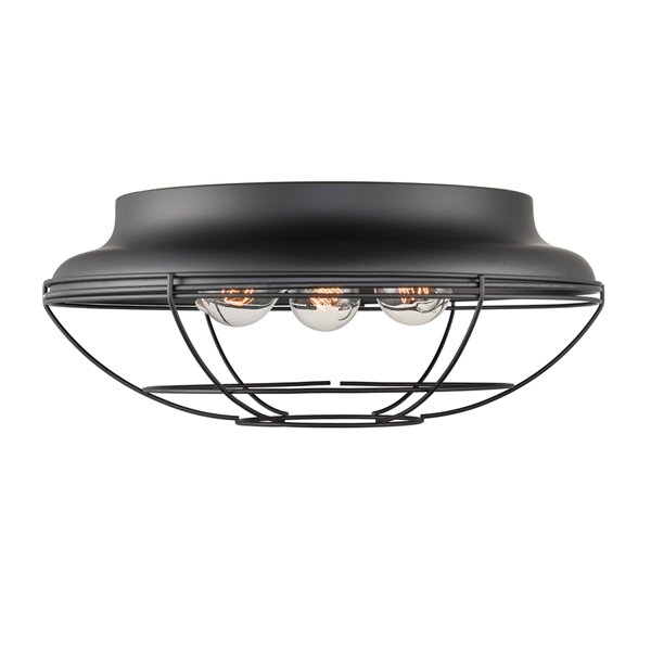 Millennium Lighting 17.25-in Matte Black Contemporary/Modern Incandescent Flush Mount Light