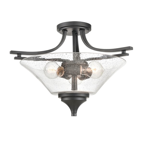 Millennium Lighting Natalie 19-in Matte Black Semi-Flush Mount Light
