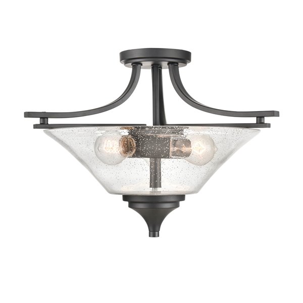 Millennium Lighting Natalie 19-in Matte Black Semi-Flush Mount Light
