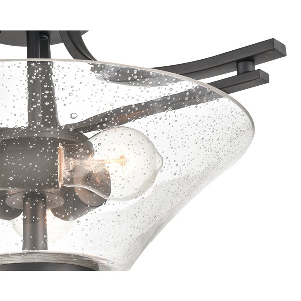 Millennium Lighting Natalie 19-in Matte Black Semi-Flush Mount Light