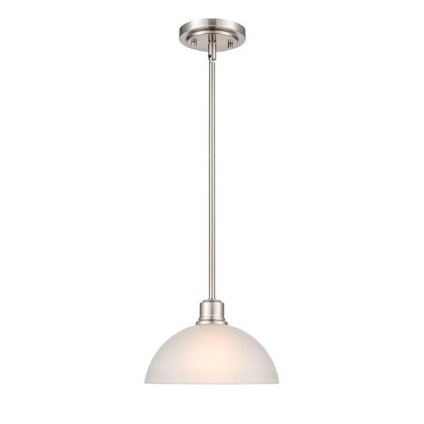 Millennium Lighting Amberle Brushed Nickel Modern/Contemporary Frosted Glass Bowl (Larger than 22-in) Pendant Light