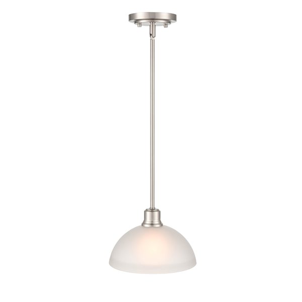 Millennium Lighting Amberle Brushed Nickel Modern/Contemporary Frosted Glass Bowl (Larger than 22-in) Pendant Light