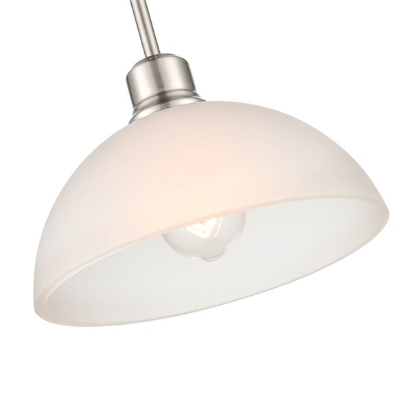 Millennium Lighting Amberle Brushed Nickel Modern/Contemporary Frosted Glass Bowl (Larger than 22-in) Pendant Light