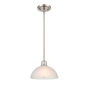 Millennium Lighting Amberle Brushed Nickel Modern/Contemporary Frosted Glass Bowl (Larger than 22-in) Pendant Light