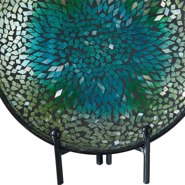 Grayson Lane Green Glass Decorative Plate Stand